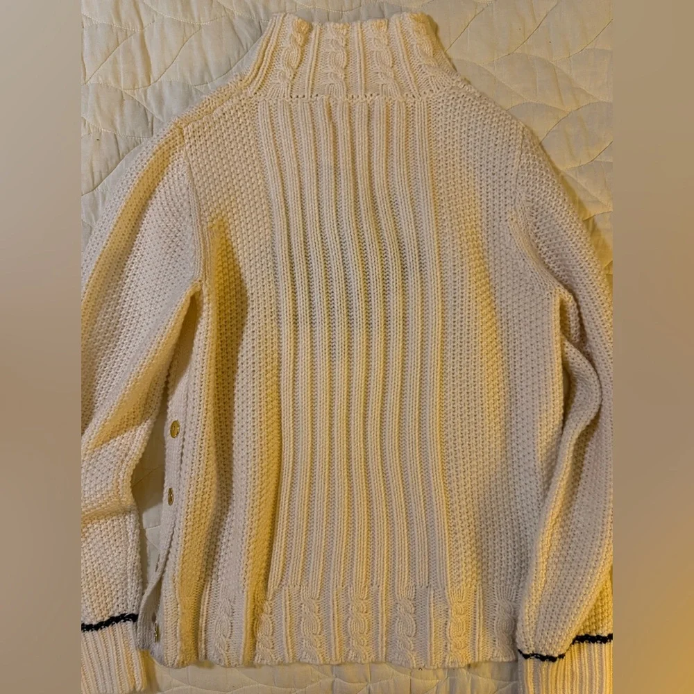 The Reeds J Crew Cream & Black Nordic Turtleneck Sweater Fair Isle Size M - Picture 4 of 6